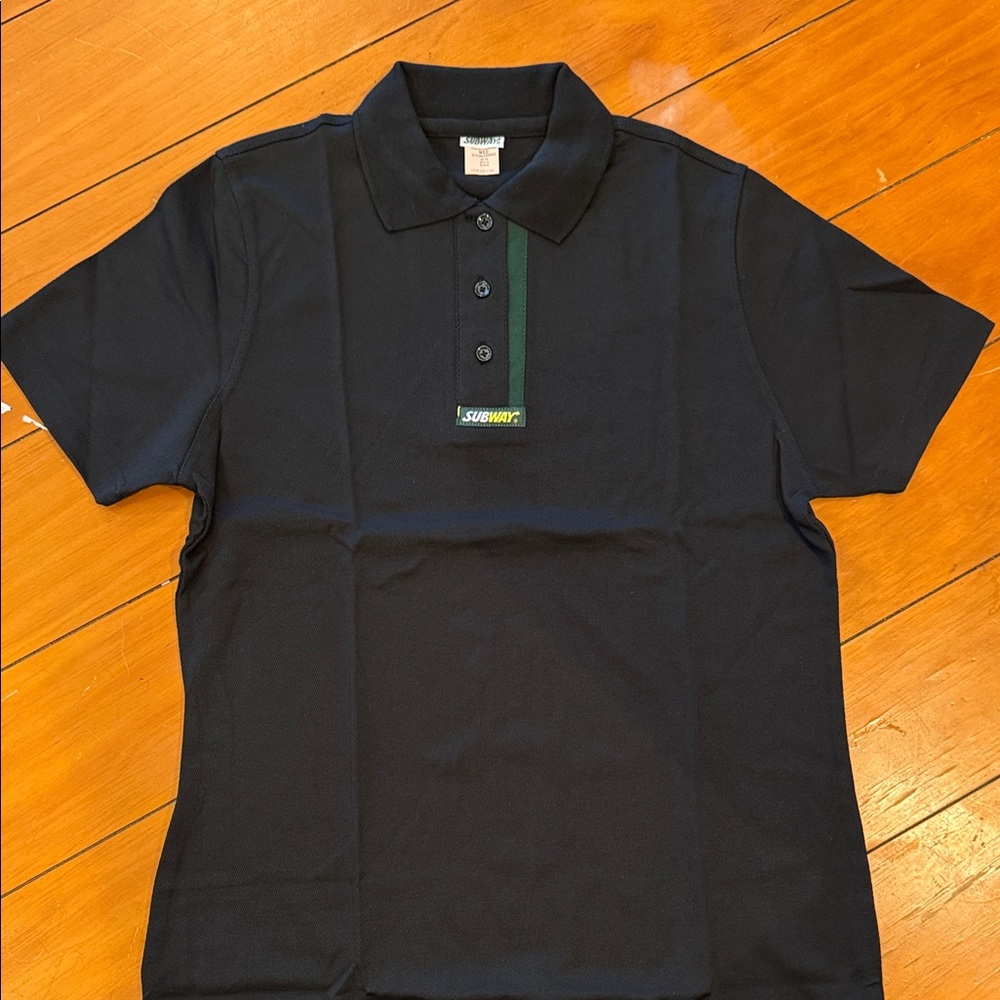 Lot of 3 Subway Women's Black Polo Shirts uniform shirts